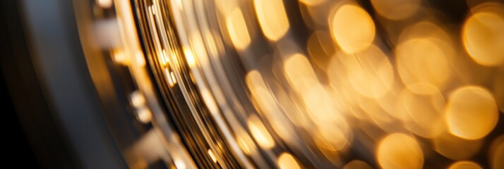Poster - Abstract Golden Blurred Lights and Curves Background