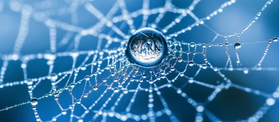 Dewdrop on Spiderweb - Macro Nature Photography