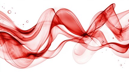 Poster - Mesmerizing Fluid Wave   Dynamic Flowing Abstract Art in Vibrant Red and Pink Shades