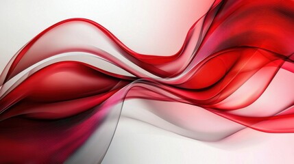 Poster - Captivating Abstract Fluid Wave of Vibrant Red and Pink Colors with Smooth Gradients in Modern Design