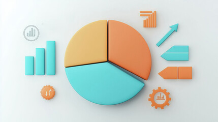 Poster - Colorful Pie Chart and Graph Visualizing Business Data and Financial Information
