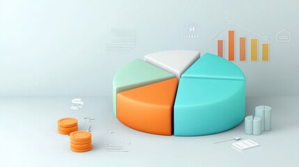 Poster - Vibrant Pie Chart and Bar Graph for Insightful Data Visualization and Business Analytics