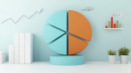 Poster - Elegant 3D Abstract Geometric Infographic Presentation Design Studio Background