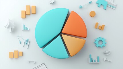 Poster - Colorful Pie Chart Infographic for Business Data Visualization and Analytics