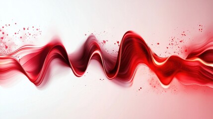 Poster - Vibrant Fluid Waves   Ethereal Abstract Motion and Flow in Striking Red and Pink Tones