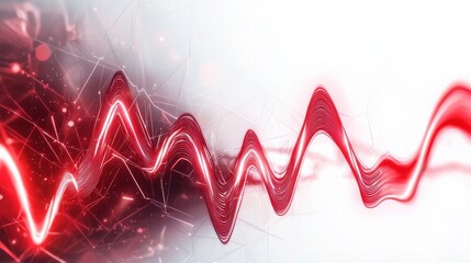 Poster - Pulsing Red Digital Wave   Futuristic Abstract Motion Design
