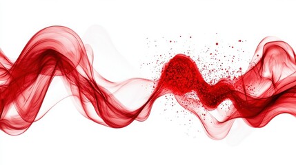 Poster - Flowing Crimson Waves of Vibrant Abstract Art