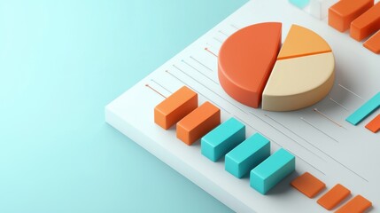 Poster - Colorful data visualization infographics business analytics and financial reports on white background