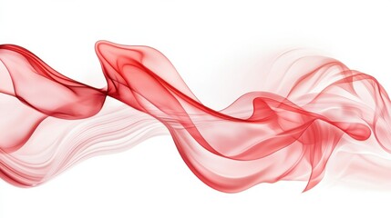 Poster - Captivating Abstract Red Fluid Waves Flowing Dynamic Digital Art Background