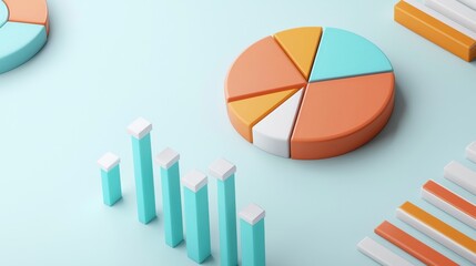 Poster - Geometric Pie Chart Infographic with Pastel Colored Segments