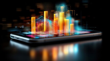 Poster - Futuristic Digital Data Visualization on Smartphone Screen