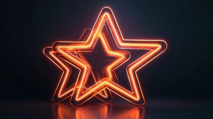 Poster - Vibrant Neon Star Shining Brightly in the Cosmic Darkness