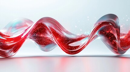 Poster - Mesmerizing Abstract Fluid Motion with Vibrant Red and Pink Swirls