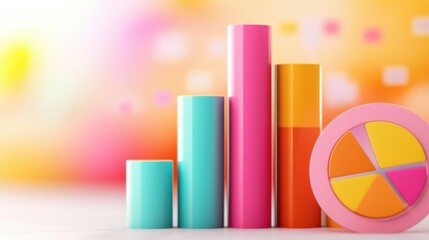 Poster - Vibrant Colorful Bar Graph Showing Business Growth Data Analysis