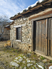 Wall Mural - Winter Sunset view of Village of Kovachevitsa, Bulgaria