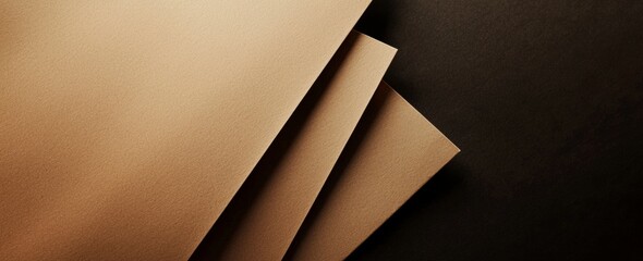 Poster - Geometric shapes in gold and black create a modern and minimalist abstract background, ideal for various design projects requiring a touch of elegance and sophistication