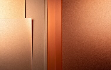Poster - metallic textured surfaces in copper, bronze and gold colors creating an elegant and modern abstract
