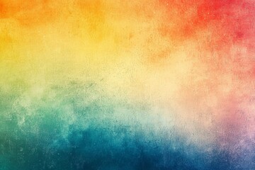 Poster - Gradient background texture blending vibrant hues of red, orange, yellow, green, and blue, featuring grunge and scratch effects, ideal for various creative projects and designs