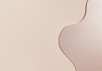 Poster - Soft pink beige abstract minimalist background featuring a textured surface and curved shapes, creating a subtle and elegant design with a focus on simplicity and clean aesthetics