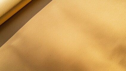 Poster - rolled cardboard casting shadows on a textured background creates an abstract composition in warm, e