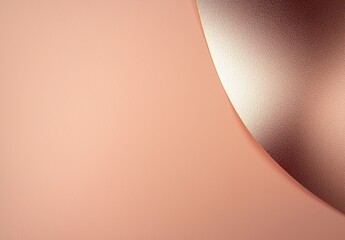 Wall Mural - Rose gold partially covers a peach background, creating a stylish and elegant contrast with copy space, ideal for luxury or feminine designs