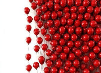 Canvas Print - A vibrant display of red balloons set against a crisp white background.