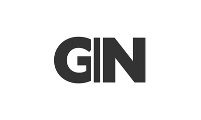 Poster - GIN logo design template with strong and modern bold text. Initial based vector logotype featuring simple and minimal typography. Trendy company identity.