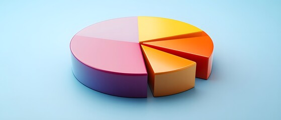 Aufkleber - A colorful pie chart on a blue background, representing data visualization