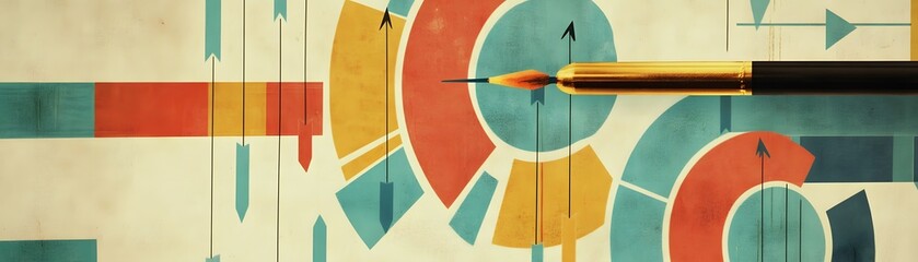 Poster - This abstract business background features vibrant colors and geometric shapes, ideal for presentations, reports, or any creative design project.