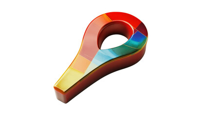 Poster - colorful map pin showing location on transparent background