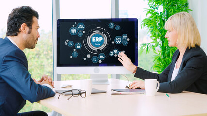 Poster - erp enterprise resource planning software for modish business to plan the marketing strategy