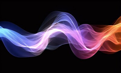 Aufkleber - Abstract colorful waves flowing dark background design