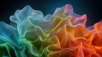Poster - Aurora Borealis Rendered Through Digital Abstract Art