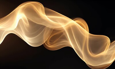 Aufkleber - Golden light wave flowing, dark background, abstract design, website banner
