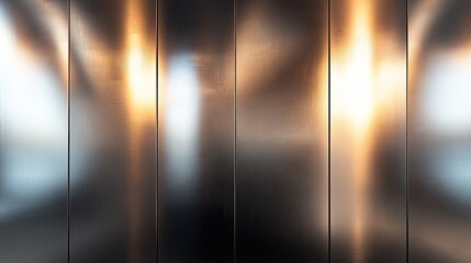 Poster - A seamless stainless steel texture with a polished, reflective finish and soft light gradients.