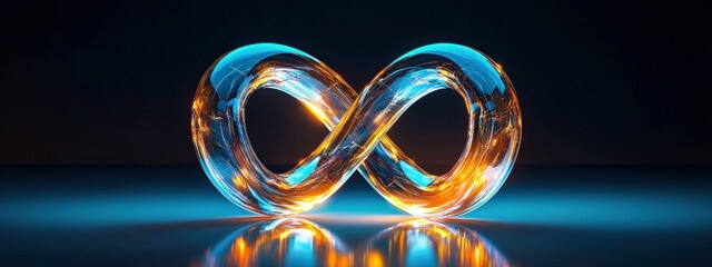 Aufkleber - Glowing Infinity Loop Representing Continuity and Innovation