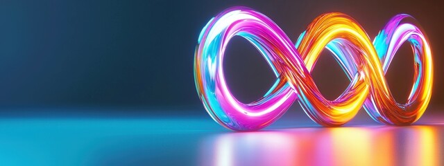 Poster - Glowing Infinity Loop Representing Continuity and Innovation