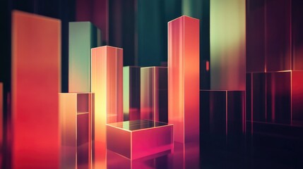 Poster - A creative composition of animated financial bar charts rising dynamically against a sleek digital background, symbolizing economic growth and investment opportunities in a visually striking way.