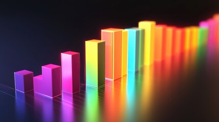 Poster - A dynamic D bar graph showing quarterly financial growth, with vibrant colors and data points emphasizing key market trends and corporate revenue projections.
