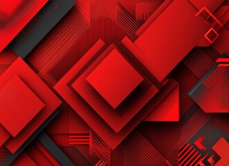 Wall Mural - a background with red gradients showcasing an abstract technology pattern made of lines