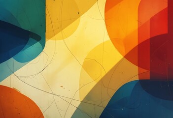 Poster - Abstract Colorful Shapes And Lines Composition
