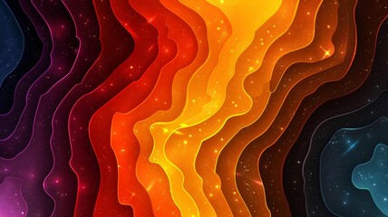 Poster - Colorful wavy patterns blend into one another, creating a stunning abstract design that evokes sensations of movement and depth.