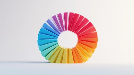 Poster - A vibrant D pie chart with multiple colorful segments, representing financial data distribution, set against a white background for a clean, modern look.