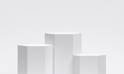 Wall Mural - white product display podium in studio room, for display presentation