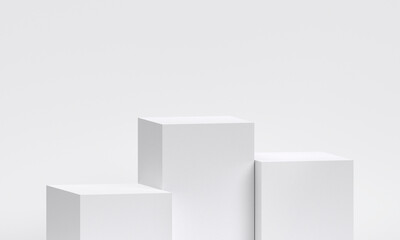 Wall Mural - white product display podium in studio room, for display presentation