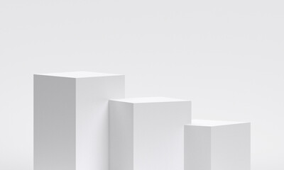Wall Mural - white product display podium in studio room, for display presentation