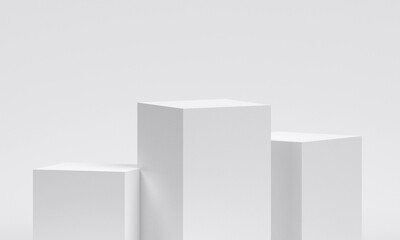 Wall Mural - white product display podium in studio room, for display presentation