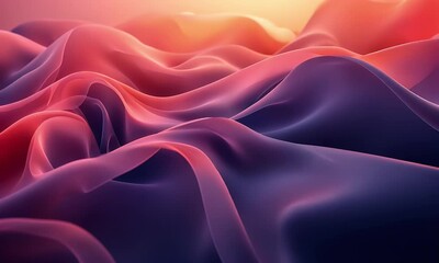 Poster - Abstract flowing fabric sunset background design