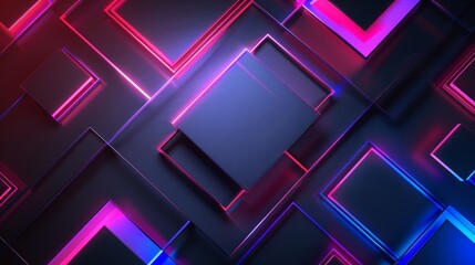 Poster - Abstract Neon Geometric Wallpaper