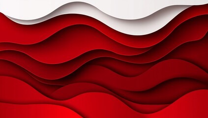 Wall Mural - modern red abstract design featuring wavy lines and a flowing curve